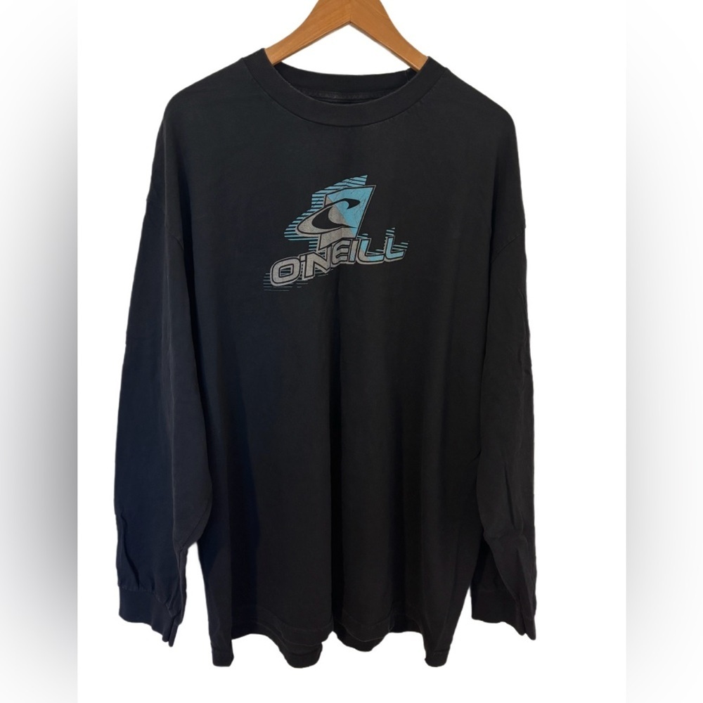 Men’s Vintage O’neill Long Sleeve‎ Black Graphic Both Sides Shirt Size XXL